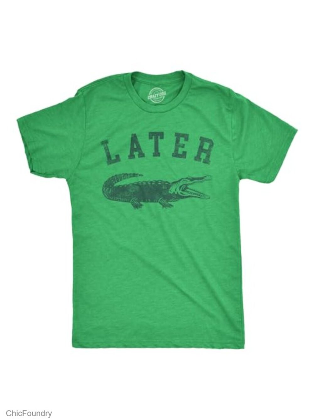 Funny Alligator Graphic Tee Men's Cotton Blend Short Sleeve Crew Neck